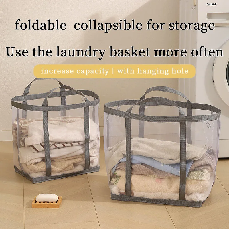 Laundry - Mesh Laundry Basket Nylon With Handle