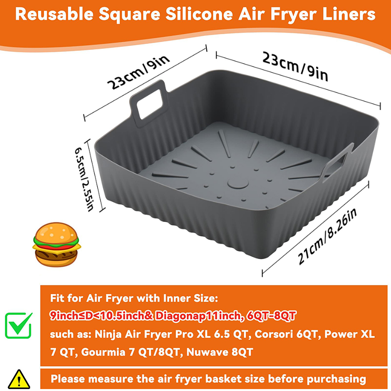 Large 23cm Air Fryer Silicone  - Air Fryer Silicone Pot Liner review and price