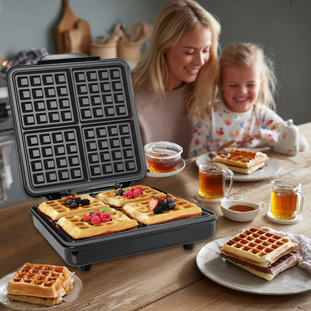 Mini Automatic 1200W 4-Slice D - Mini Waffle Maker Machine review and price