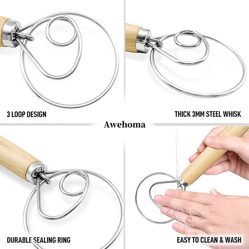Large Hand Danish Dough Whisk  - Immersion Hand Blender Set review and price