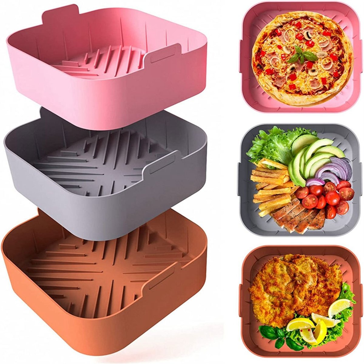 M10K 3Pcs Air Fryer Silicone L - Air Fryer Silicone Pot Liner review and price