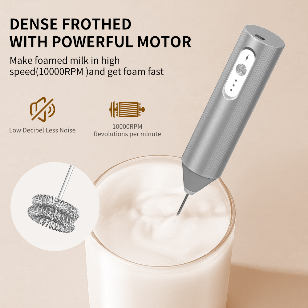 Cliton Electroplated Silver US - Electric Milk Frother Handheld review and price