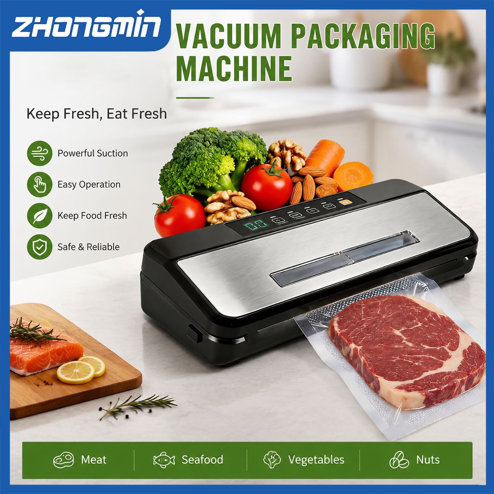 ZHONGMIN Multifunctional Vacuu - Food Vacuum Sealer Machine review and price