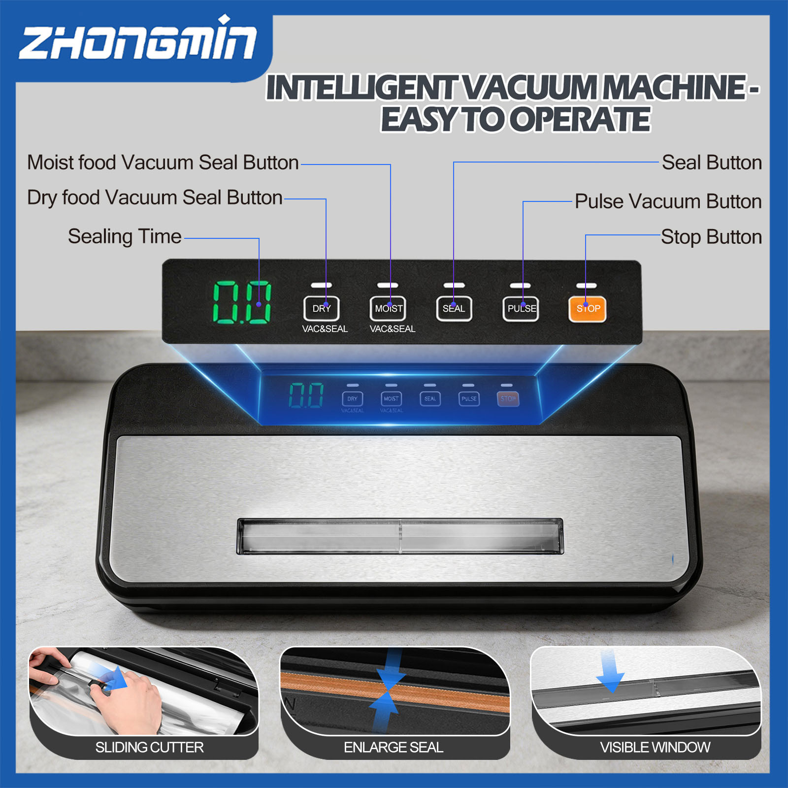 ZHONGMIN Multifunctional Vacuu - Food Vacuum Sealer Machine review and price