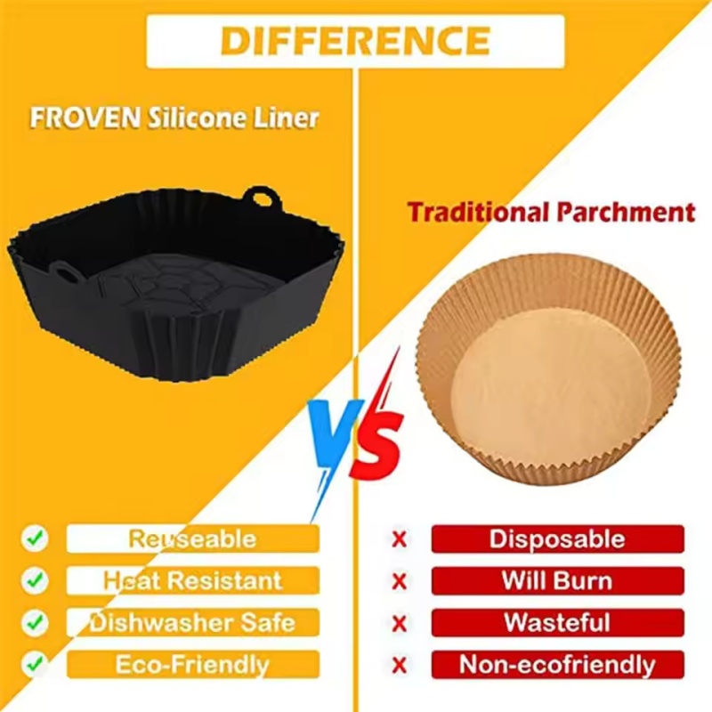 1pc Silicone Air Fryer Pot Tra - Air Fryer Silicone Pot Liner review and price