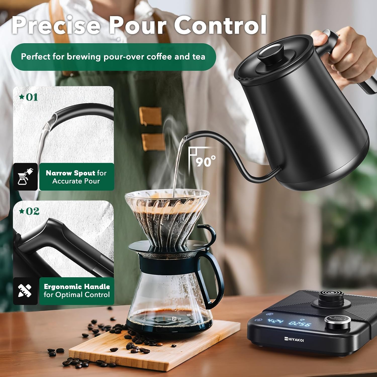 Gooseneck Electric Kettle with - Electric Kettle Temperature Control review and price