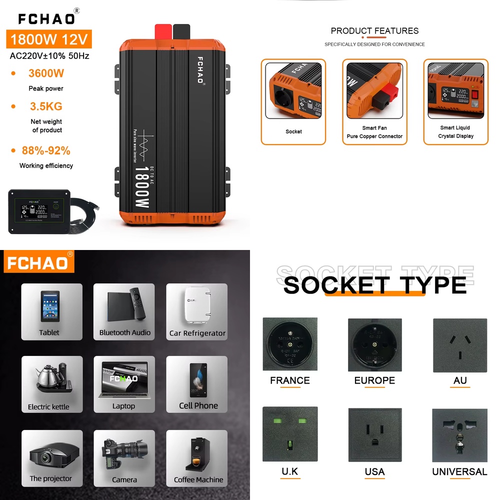 1800W Power Inverter DC 12V to - Home Appliances review and price